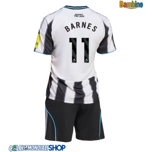 Maglie da calcio Newcastle United Harvey Barnes #11 Prima Maglia Bambino 2025-26 Manica Corta + Pantaloni corti)